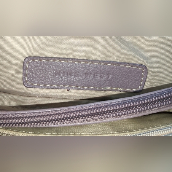 Nine West Lavender Vegan Leather Shoulder Bag Tote + Phone Pouch Y2K - Picture 6 of 8